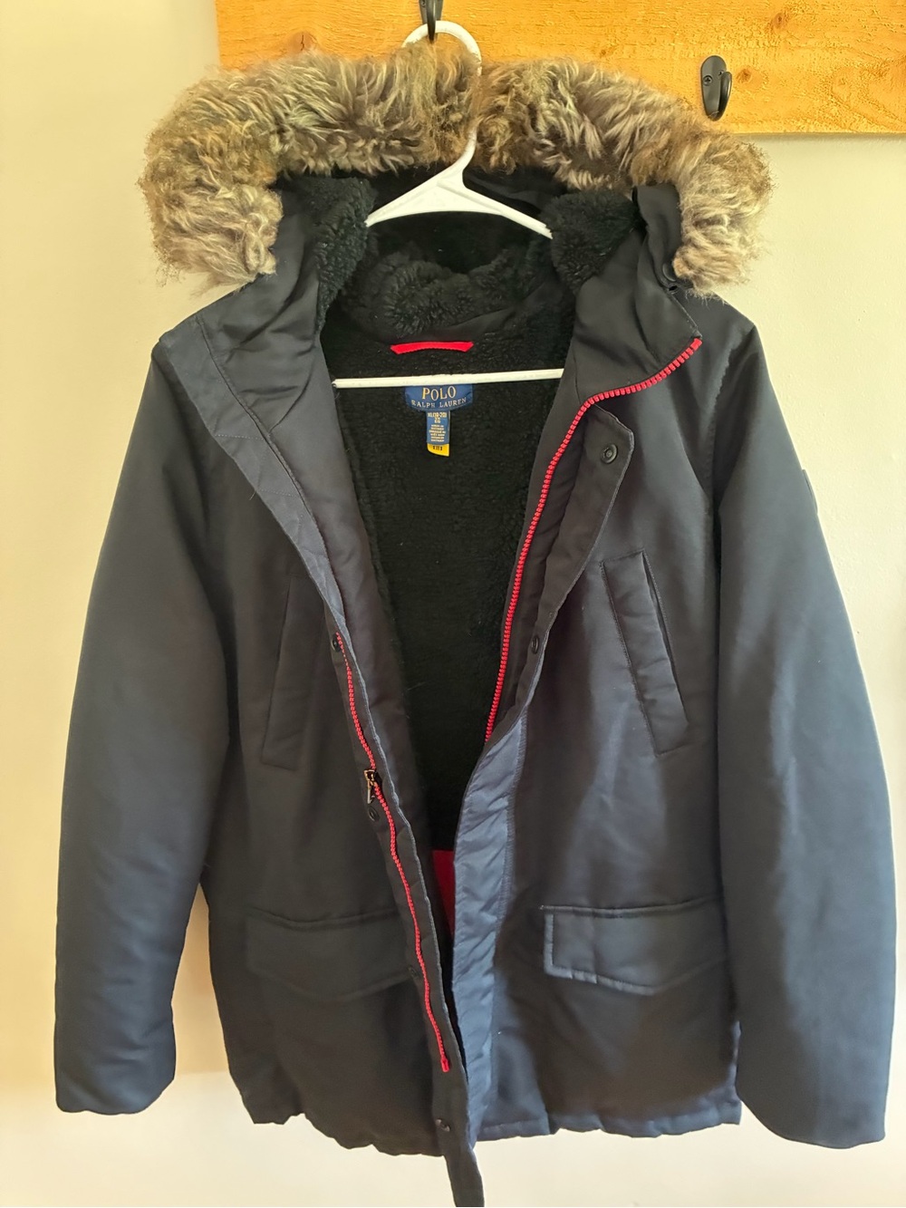 Polo Ralph Lauren Boys XL Winter Jacket High Quality Fur Hood